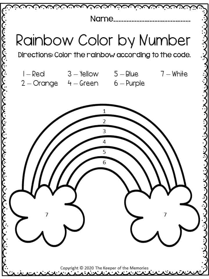 Name A Color Of The Rainbow Worksheet