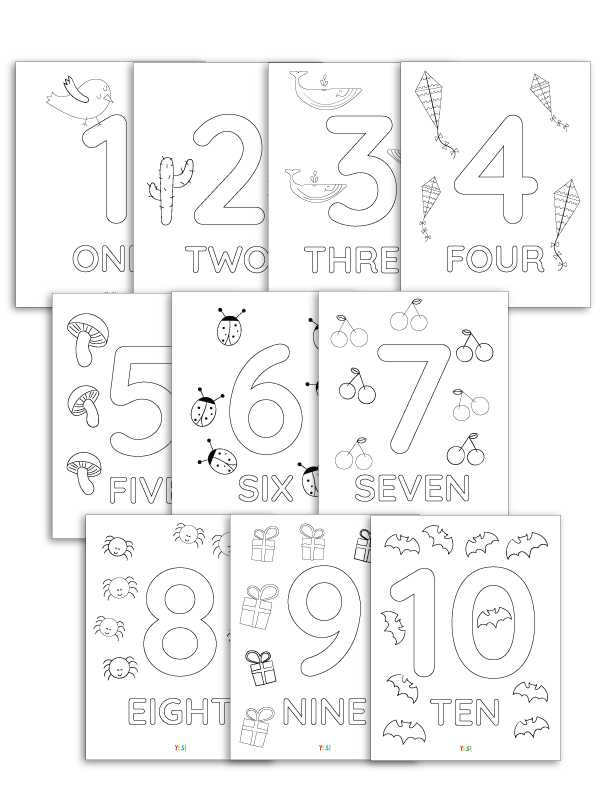 1 To 10 Colouring Pages Color By Number Printable