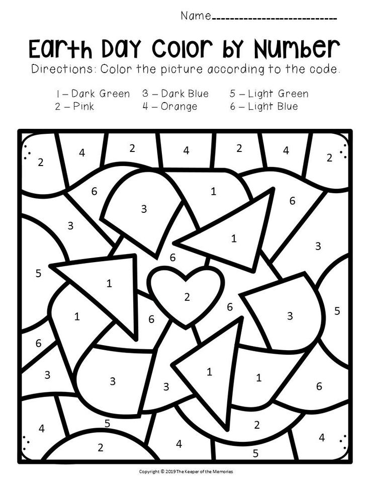 Earth Day Color By Number Free Printable Color By Number Printable