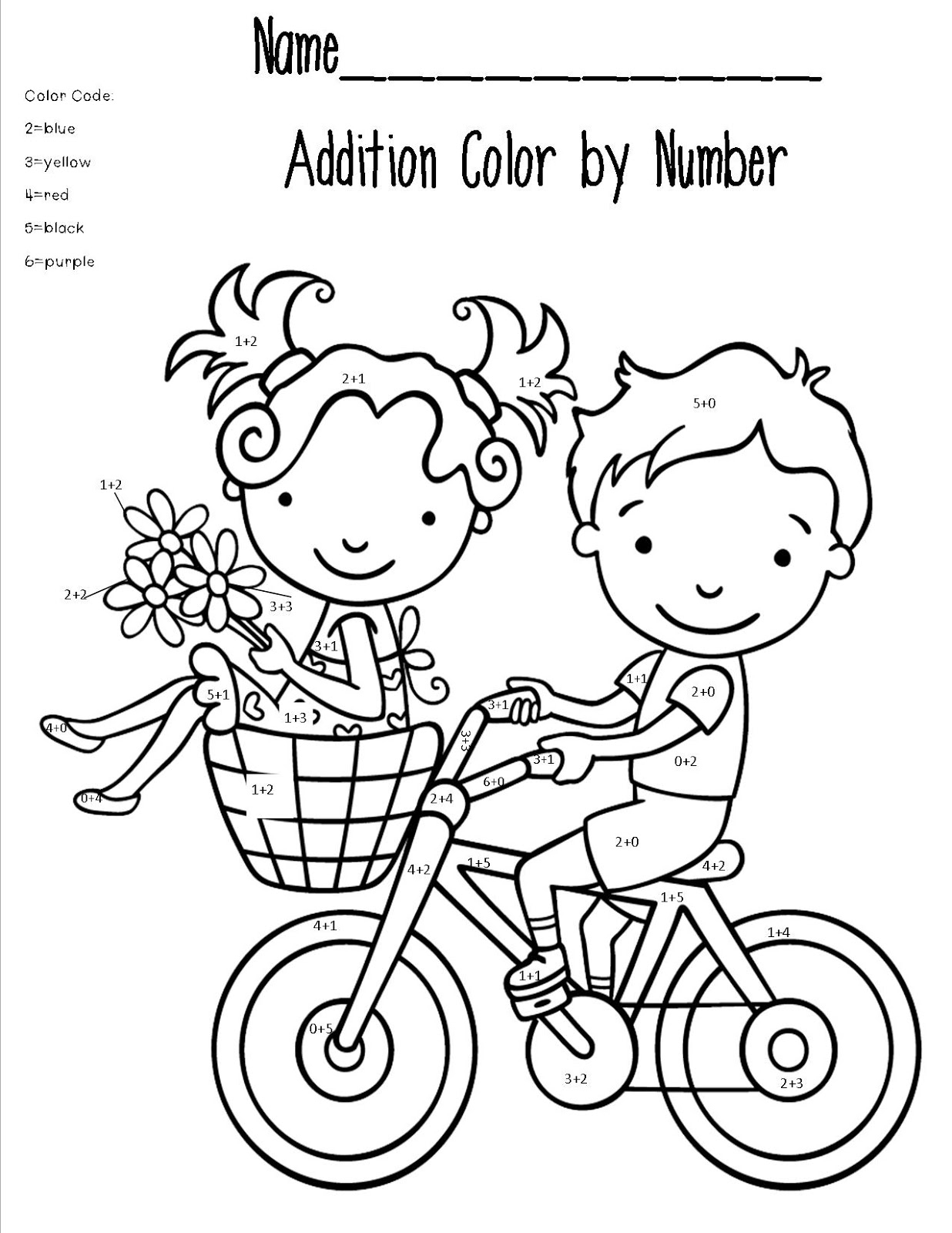 Maths Addition Colouring Sheets Color By Number Printable