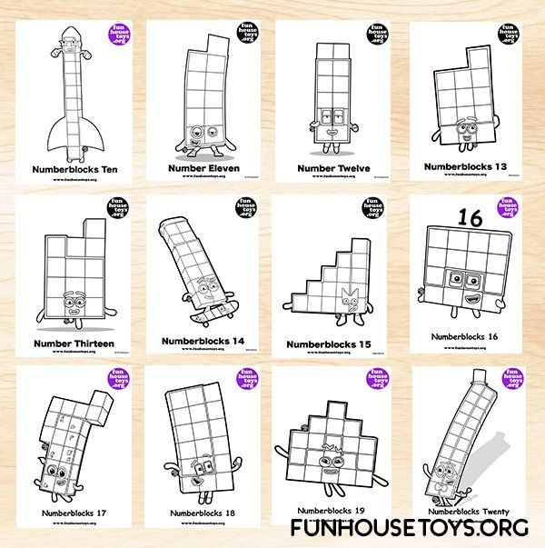 Fun House Toys Numberblocks Coloring Pages Coloring Color By Number