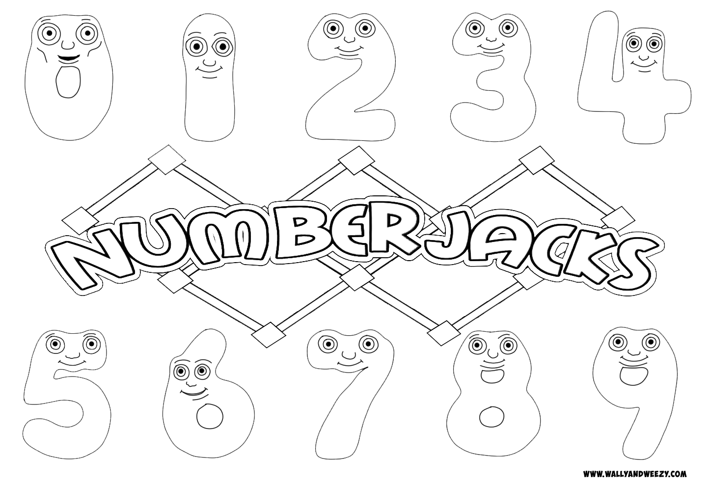 Numberjacks Colouring Pages