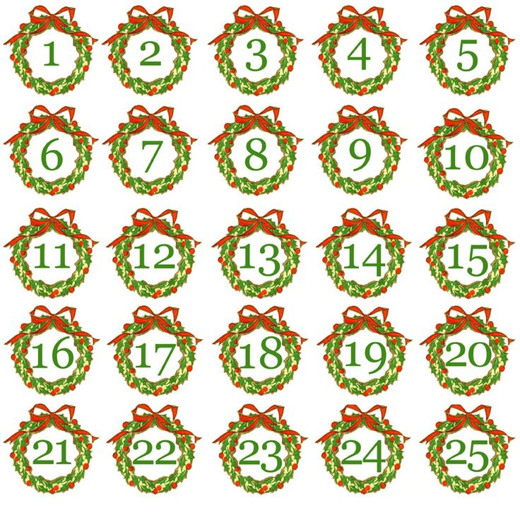 Free Printable Advent Calendar Numbers Christmas Advent 