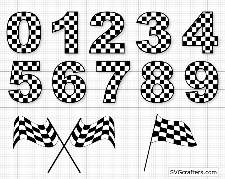 Checkered Numbers Svg Racelife Svg Racing Svg Racing Life