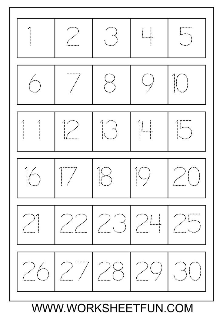 Number Worksheets For Kindergarten 1 30 Number Words 